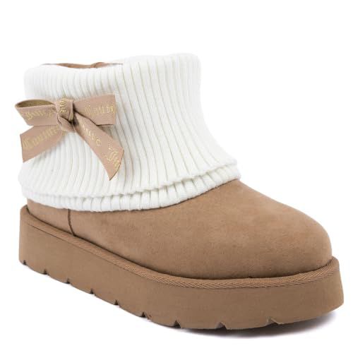 Juicy Couture Women’s Ankle Boots – Micro Suede Booties with Faux Fur Lining