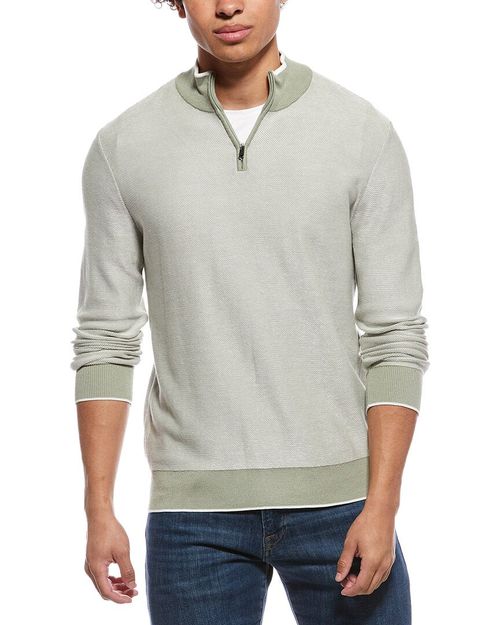 Links Stitch Zip Mock Neck Sweater