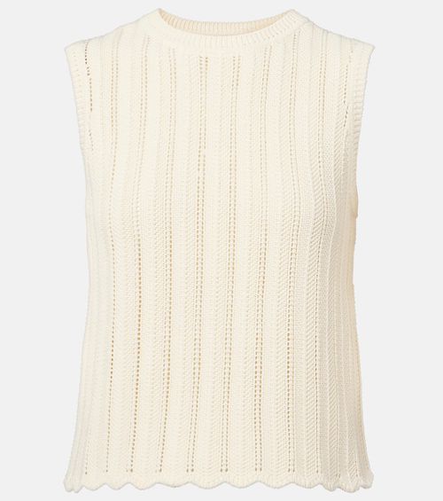 Zabou scalloped pointelle cotton top