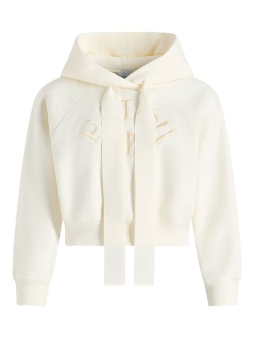 Logo-embroidered hoodie - Neutrals