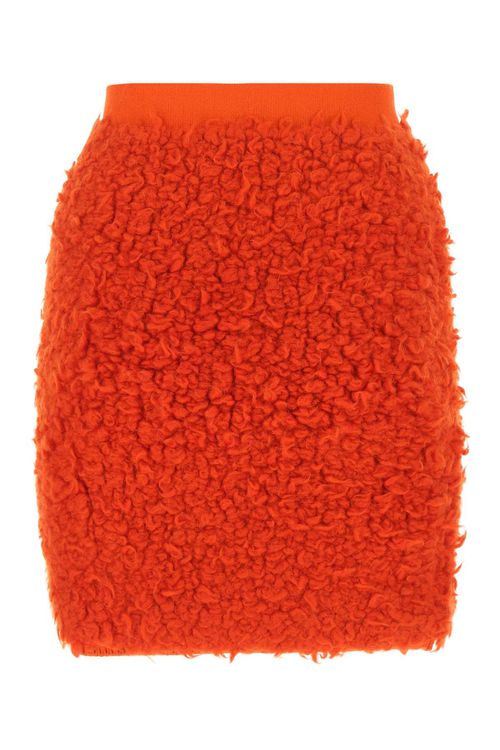 Red Wool Blend Skirt