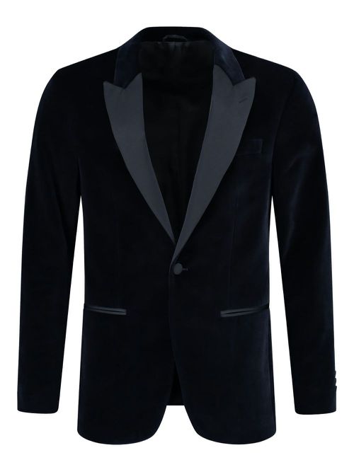 Hackett satin-trim blazer - Blue