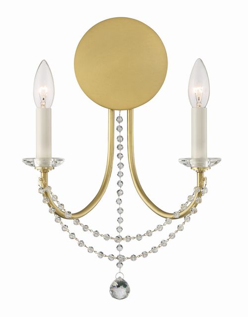 Delilah 2-Light Wall Mount in Aged Bra
