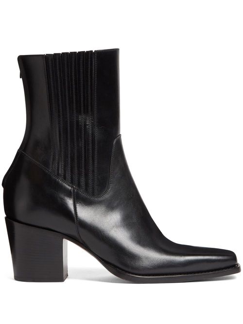 Zip-up leather boots - Black