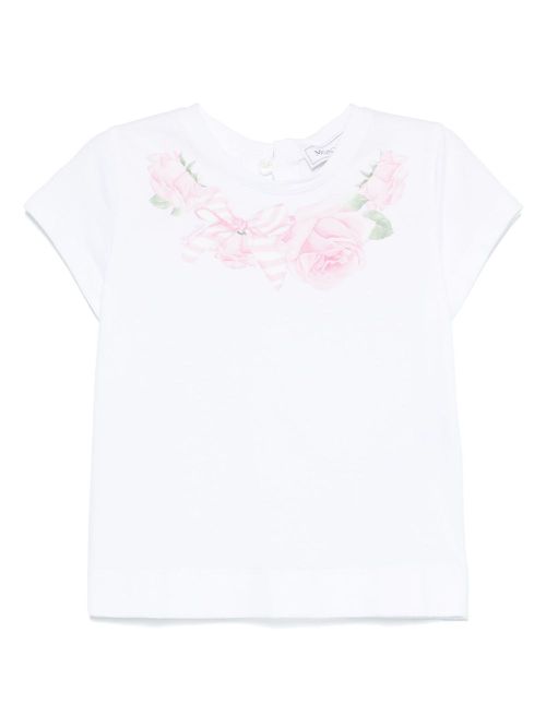 Rose-print T-shirt - White