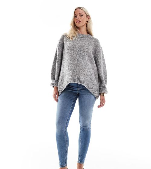 ASOS DESIGN Maternity ultimate skinny jeans with over bump in mid blue