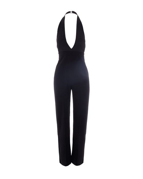 Satin Top Pant Suit — Black
