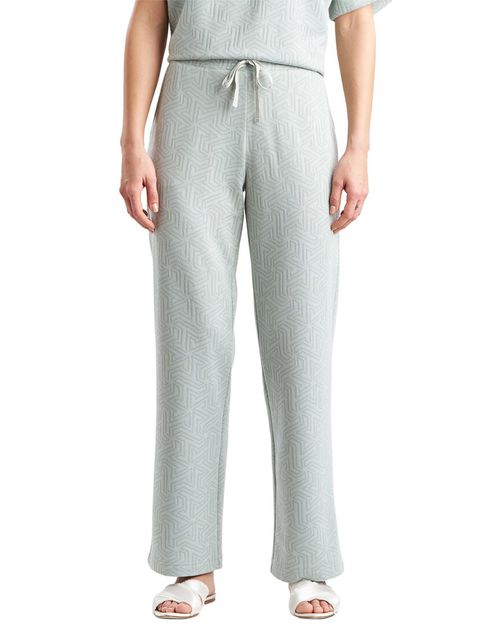 Quilted Geo Knit Jacquard Straight Leg Pant