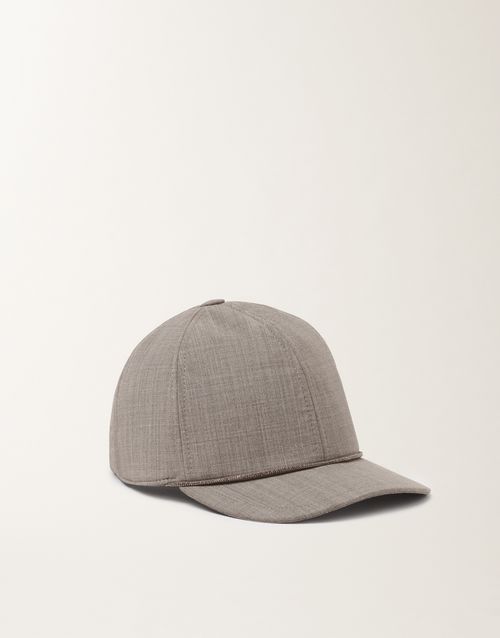Baseball cap in cool bistretch wool, rock melange