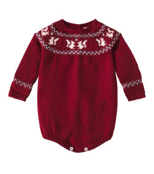 La Coqueta Baby Fair Isle wool bodysuit