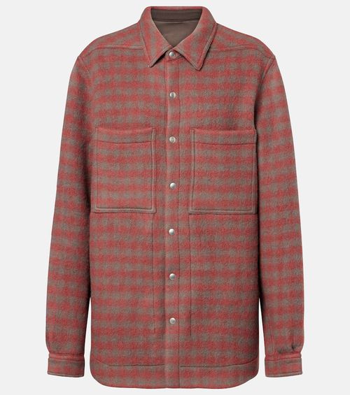 Checked virgin wool overshirt