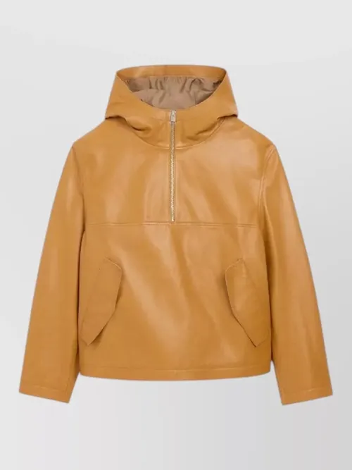 Ami Paris - hooded coat buttoned back detail pocket
