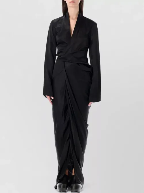 Rick Owens - long wrap gown deep neckline