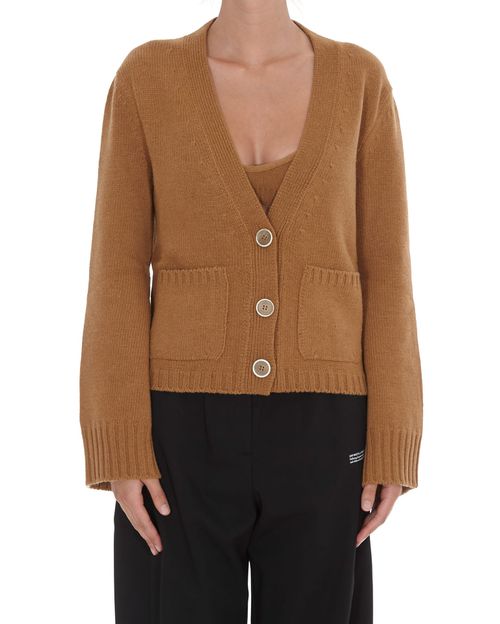 Floral embroidered V-neck cardigan - Neutrals