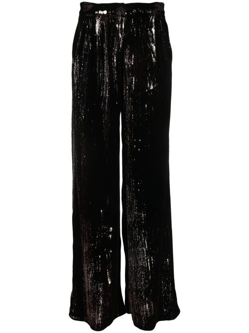 Sequin-embellished flared trousers