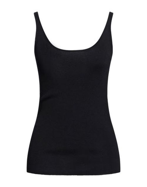 Woman Tank top Black Size XL Virgin Wool, Silk