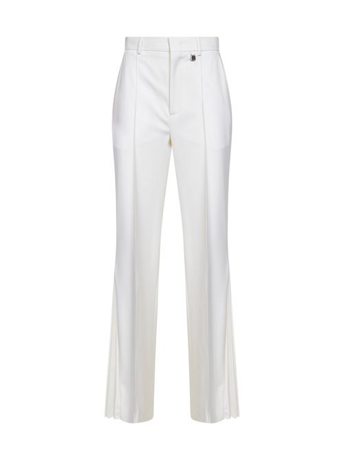 Virgin Wool Flared Trousers — White