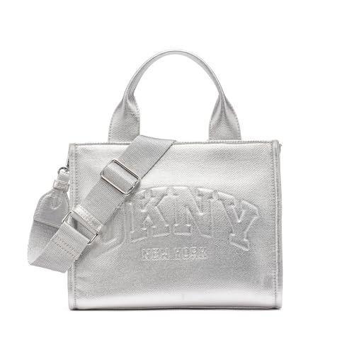 DKNY Women's Hadlee Small Tote Bag, Silver, One Size