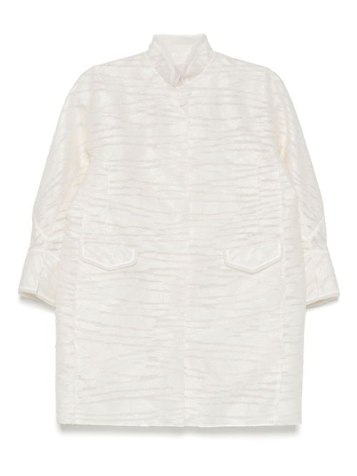 SHIATZY CHEN Mandarin-collar jacquard jacket - White