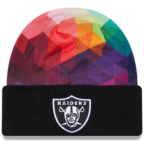 Youth Black Las Vegas Raiders 2023 NFL Crucial Catch Cuffed Knit Hat