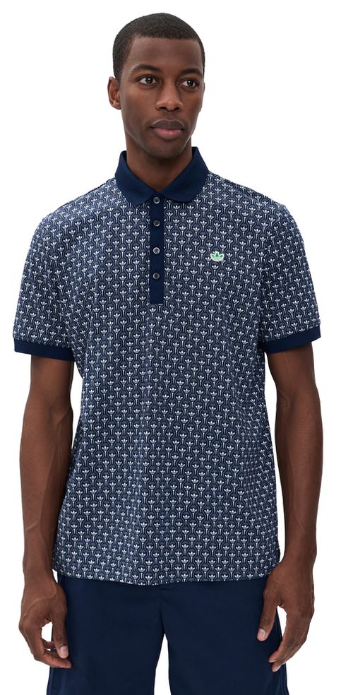 Originals All Over Trefoil Polo Night Indigo/Chalk White