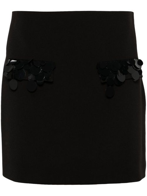 Low-rise A-line miniskirt - Black