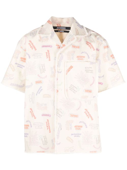 Aouro print cotton shirt - Neutrals