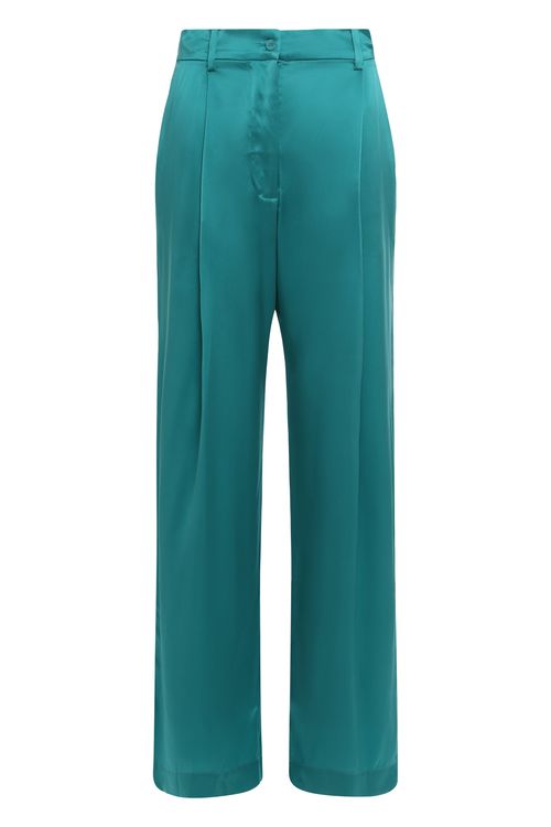 Emerson High-Rise Pleated Silk Pants