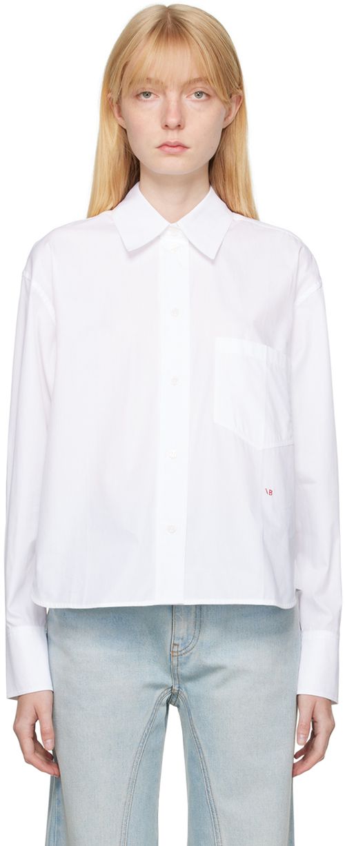 Victoria Beckham White Embroidered Shirt