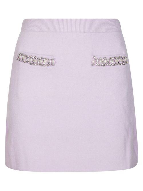 Crystal Trim Knit Skirt