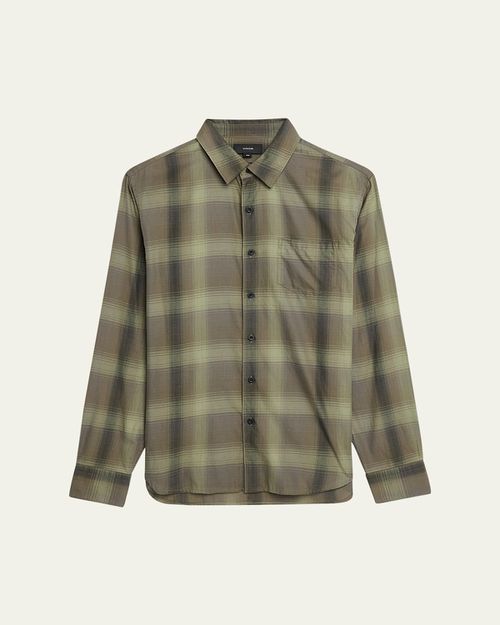 Men's Classic-Fit Maxi Plaid Casual Button-Down Shirt