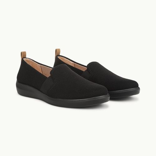 Stride Next Wave Slip On Shoes Black Knit Fabric
