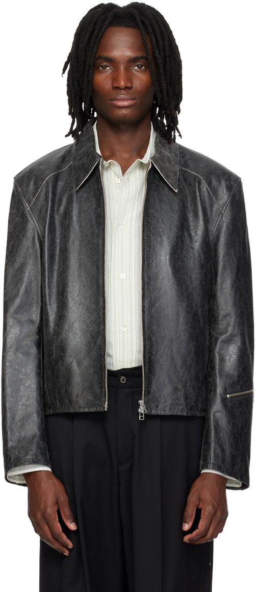 Gray Vapor Leather Jacket