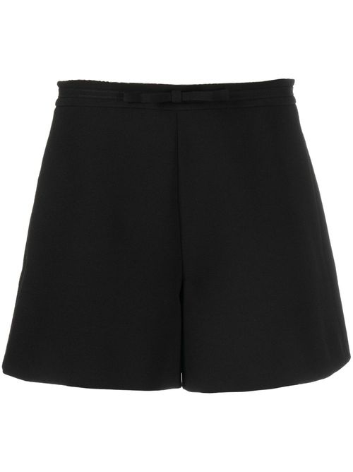 Bow-detail wide-leg shorts - Black