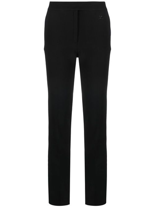 Mid-rise slim-fit trousers - Black
