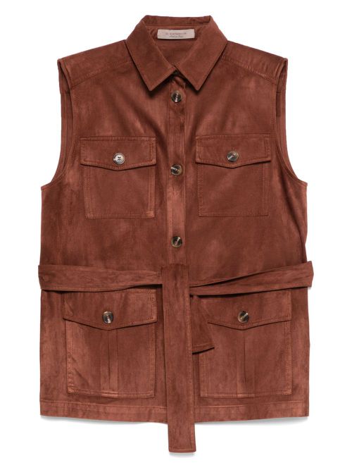 Button-up gilet - Brown