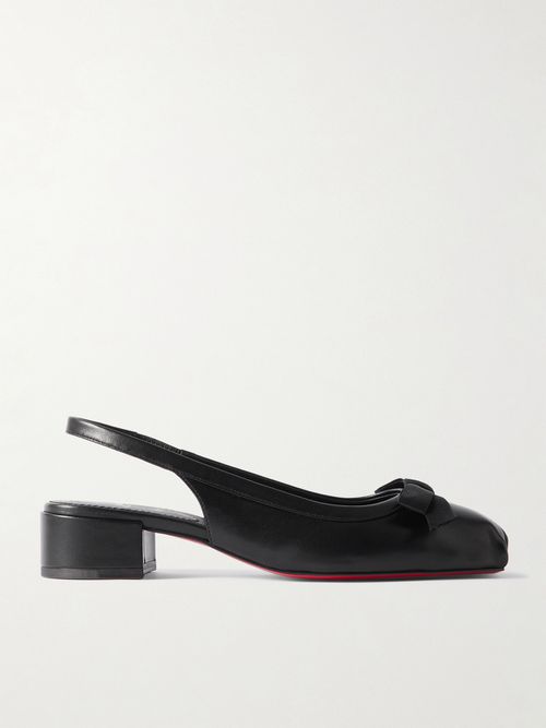 Mamaflirt 30 Bow-embellished Leather Slingback Pumps - Black
