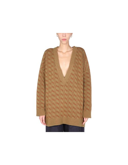 Pulls V-Neck Jacquard Sweater