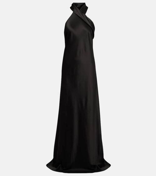 Galvan Satin halter neck gown