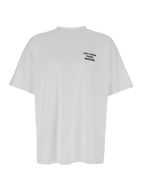 Slogan-Print Cotton T-Shirt — White