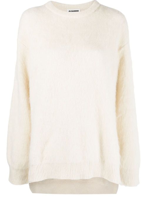 Long-sleeved textured-finish jumper - Neutrals