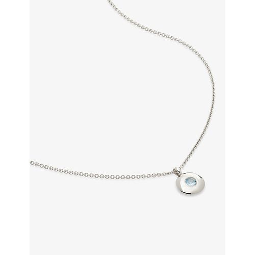 Womens Sterling Silver March Birthstone Necklace Aquamarine 