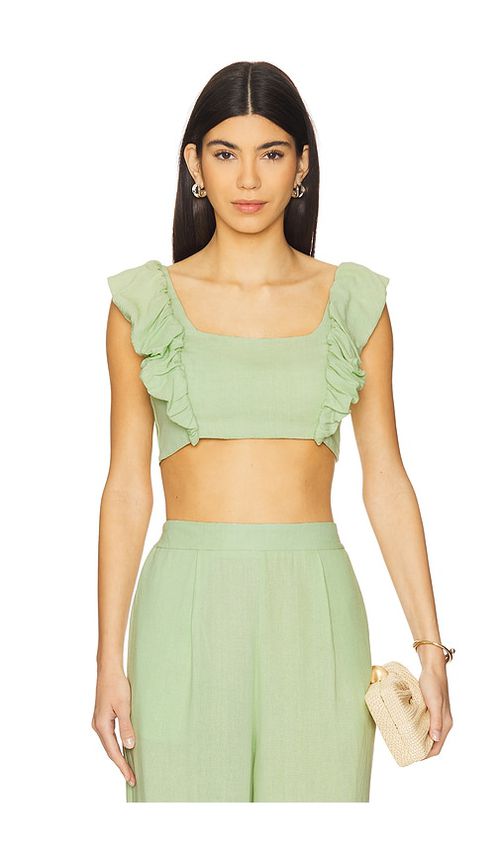 PEIXOTO Jocelyn Crop Top in Green. -  S also in L, M