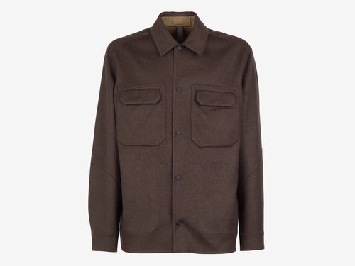 Double-Faced Wool Overshirt — Brown