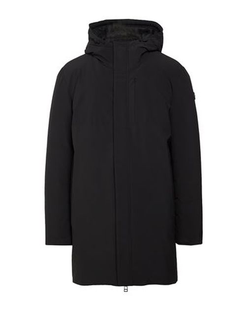 Man Coat Black Size XL Nylon, Elastane