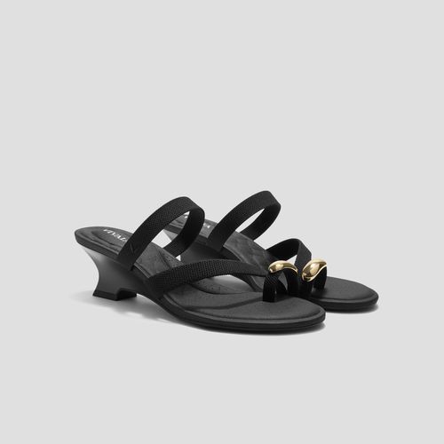 VIVAIA Round-Toe Toe Ring Sandals Eden|BLACK
