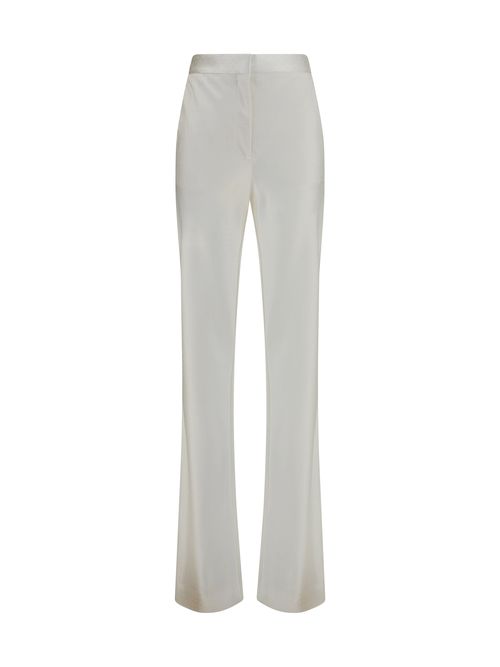 Bias-Cut Silk-Viscose Trousers — White
