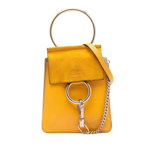 Pre-owned Mini Calfskin and Suede Faye Bracelet Bag Ladies 03-18-99-65