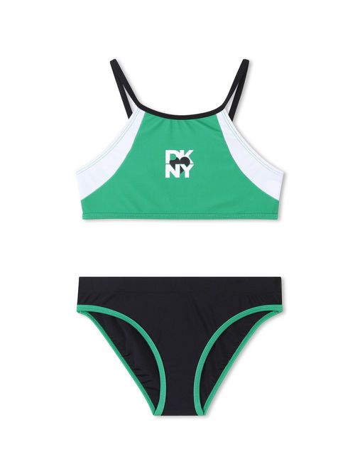Logo-print bikini set - Green
