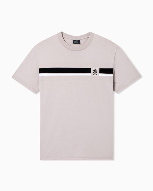 Regular fit T-shirt with contrasting band and logo